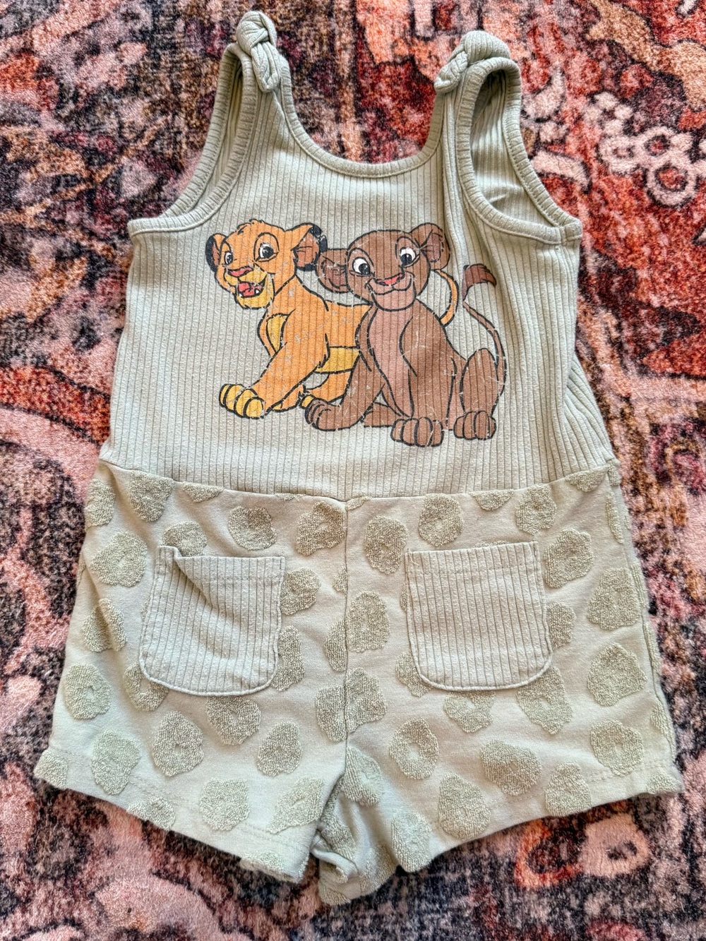 Disney The Lion King Simba Nala Toddler Romper 3T Neutral Safari